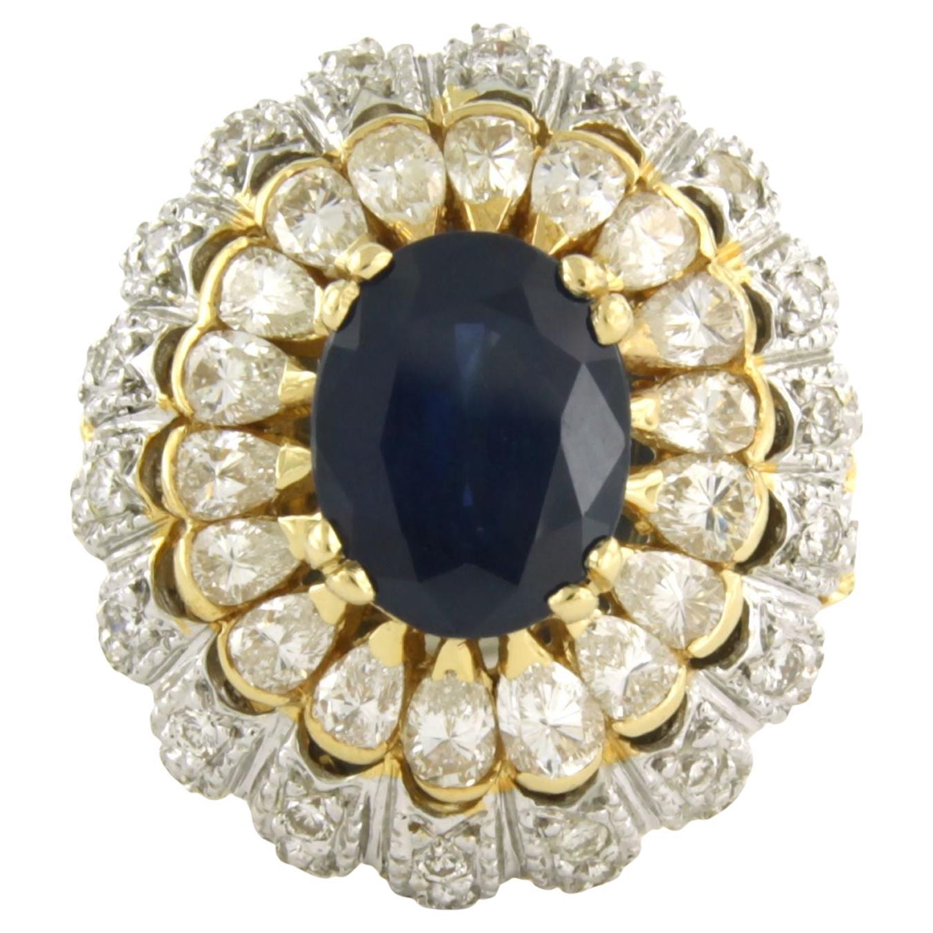 Ring mit Saphiren bis zu 3,60ct und Diamanten bis zu 3,60ct 14k Gold 17,3 Gramm