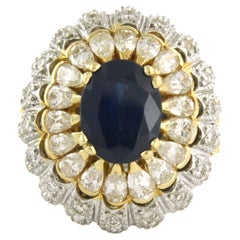 Ring mit Saphiren bis zu 3,60ct und Diamanten bis zu 3,60ct 14k Gold 17,3 Gramm