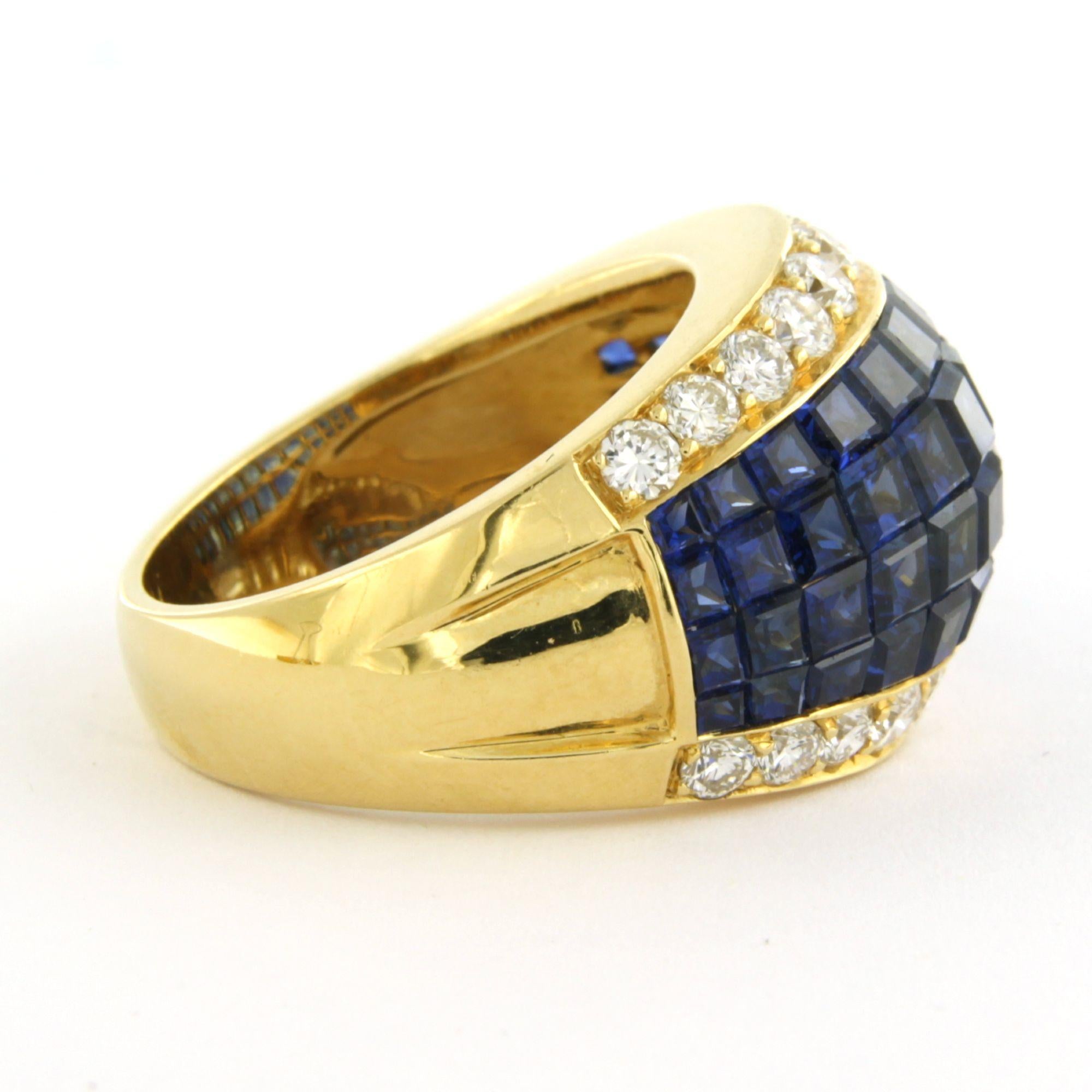 Anillo con zafiro de hasta 8,00 ct y diamantes talla brillante de hasta 1,60 ct Oro de 18k Moderno en venta
