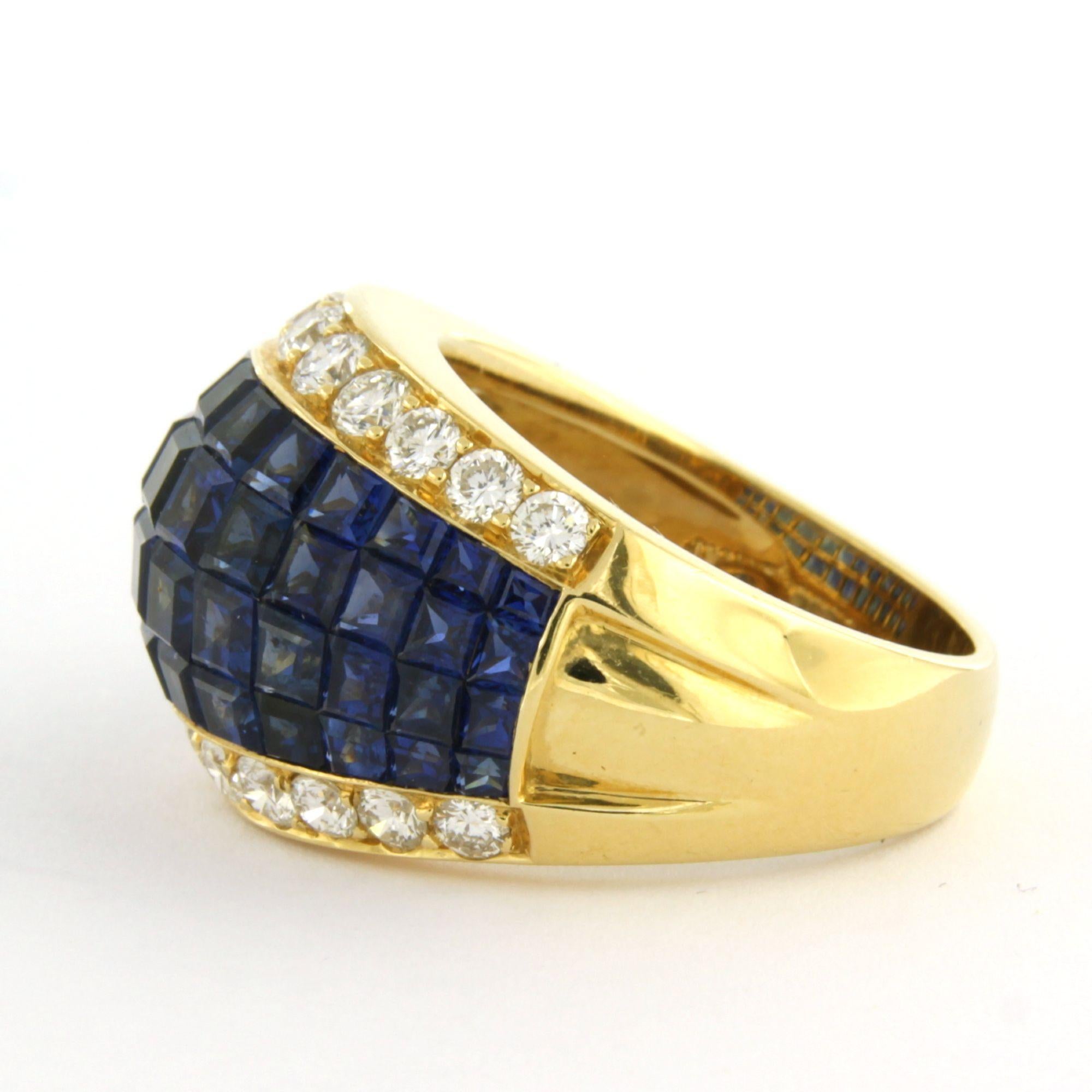 Anillo con zafiro de hasta 8,00 ct y diamantes talla brillante de hasta 1,60 ct Oro de 18k Corte brillante en venta