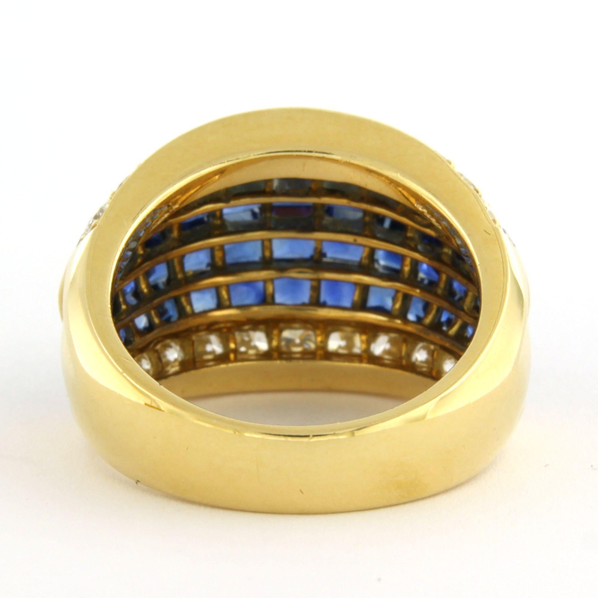 Anillo con zafiro de hasta 8,00 ct y diamantes talla brillante de hasta 1,60 ct Oro de 18k en Excelente estado para la venta en The Hague, ZH