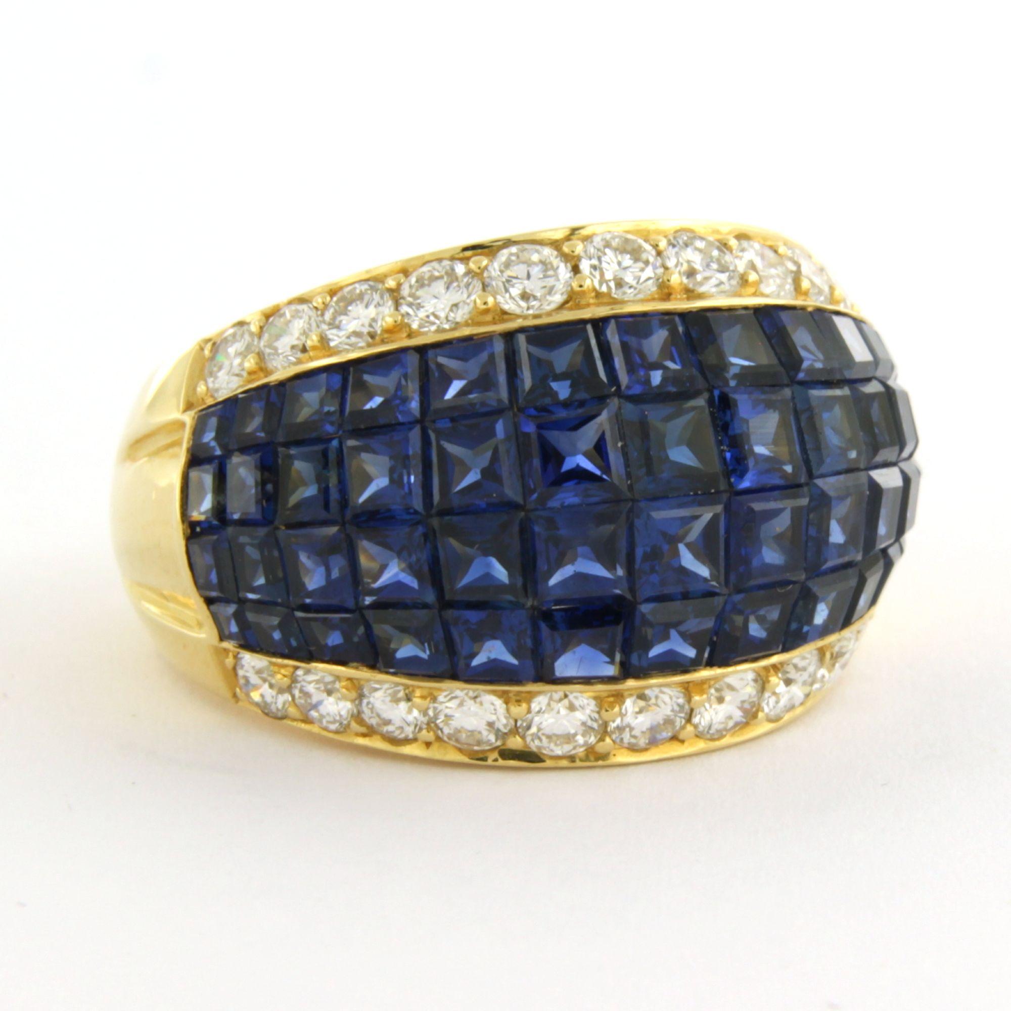 De las mujeres Anillo con zafiro de hasta 8,00 ct y diamantes talla brillante de hasta 1,60 ct Oro de 18k en venta