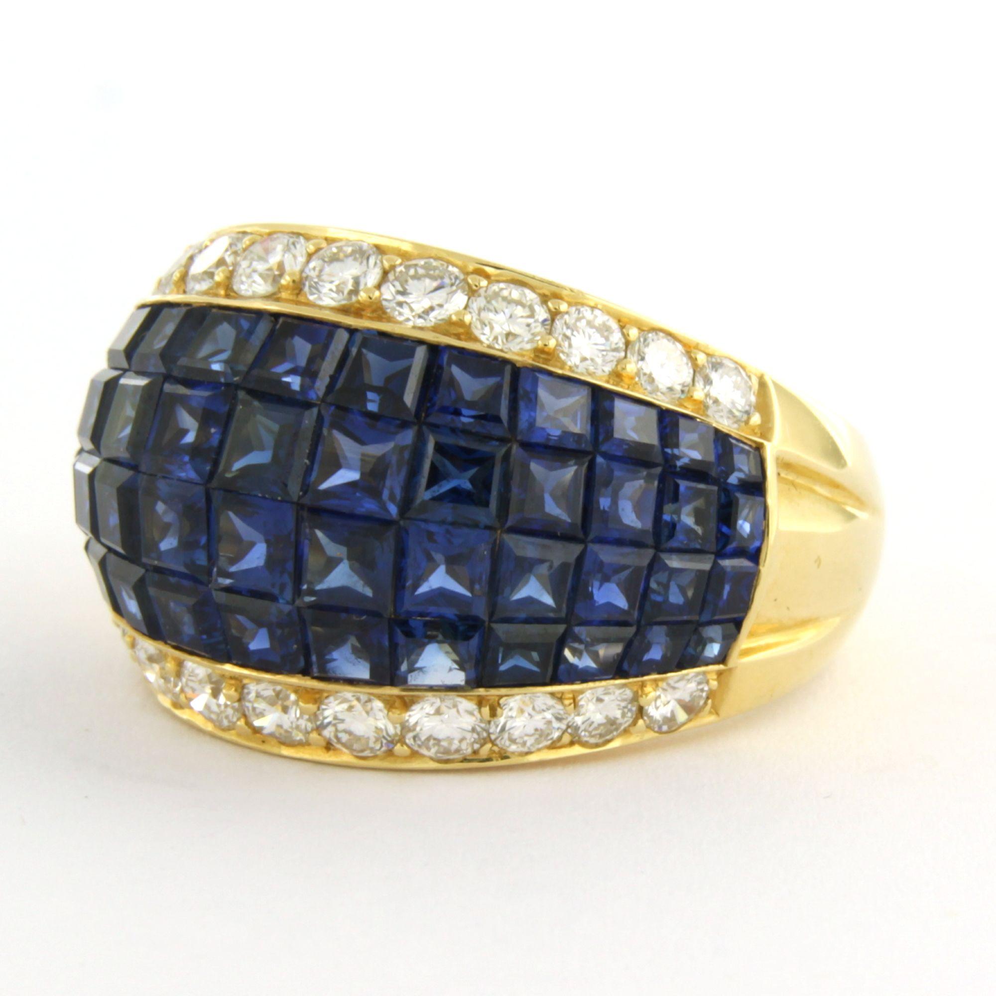 Anillo con zafiro de hasta 8,00 ct y diamantes talla brillante de hasta 1,60 ct Oro de 18k en venta 1