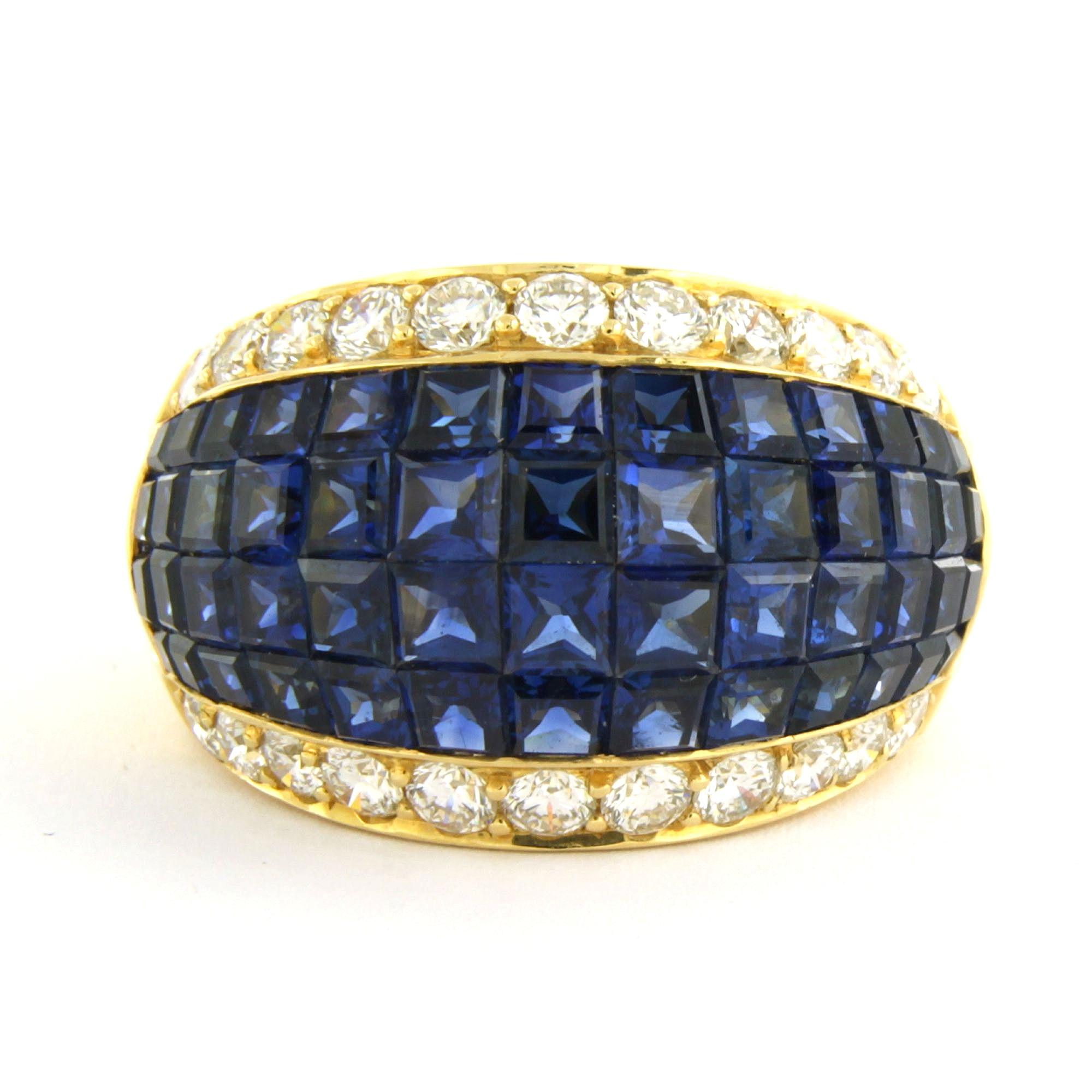 Ring mit Saphiren bis zu 8,00ct und Diamanten im Brillantschliff bis zu 1,60ct 18k Gold