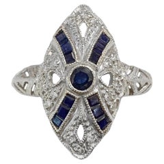Ring  With Sapphires and Diamonds