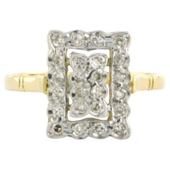 Bague avec diamants de taille unique jusqu'à 0,30ct Or 18k 2,8 grammes