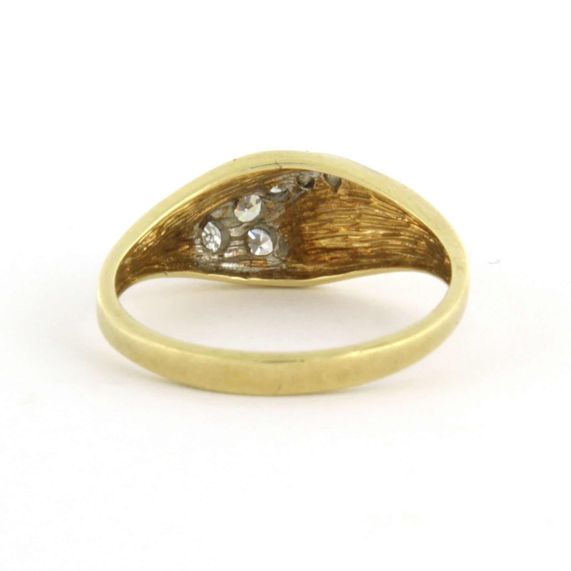 Single Cut Ring with single cut diamonds up to 0.10ct 14k gold 2.4 grams For Sale