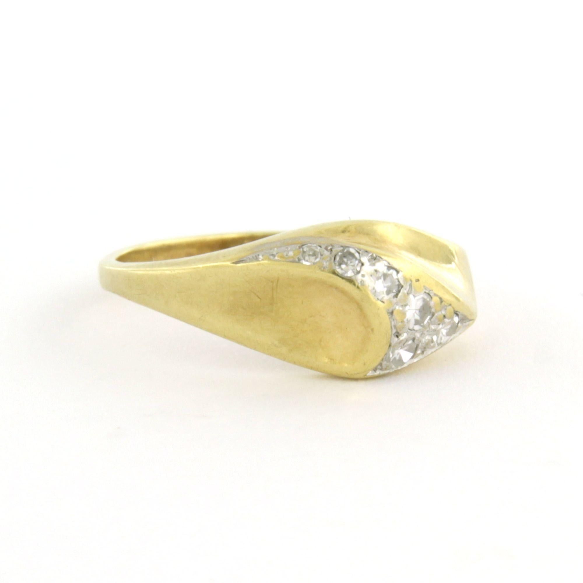 Women's Ring with single cut diamonds up to 0.10ct 14k gold 2.4 grams For Sale