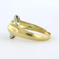 Ring with single cut diamonds up to 0.10ct 18k gold 3.6 grams