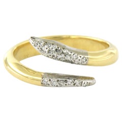 Ring with single cut diamonds up to 0.10ct 18k gold 4.7 grams