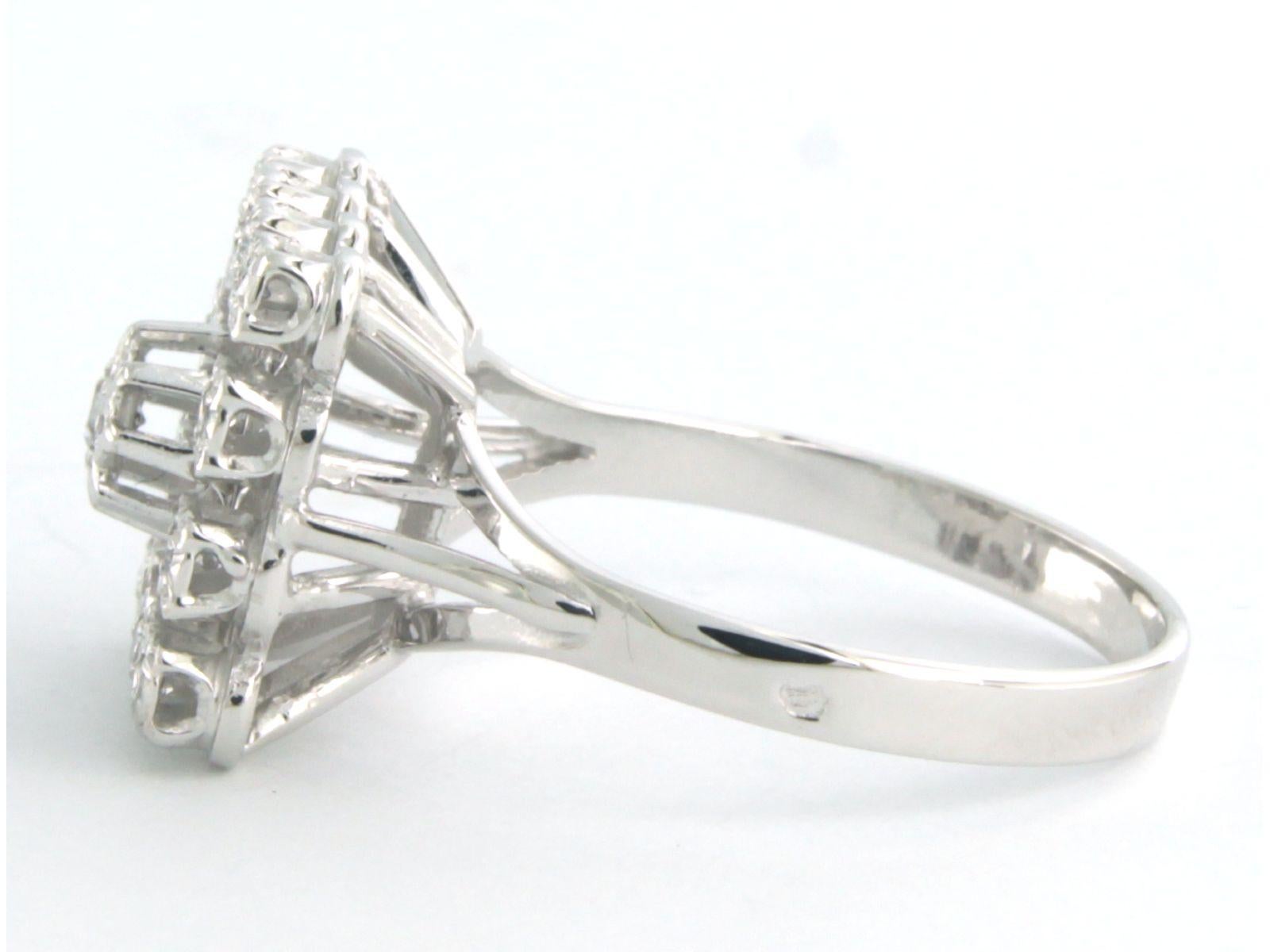 Ring with single cut diamonds up to 0.17ct 5.0 grams 18k white gold In Excellent Condition For Sale In The Hague, ZH