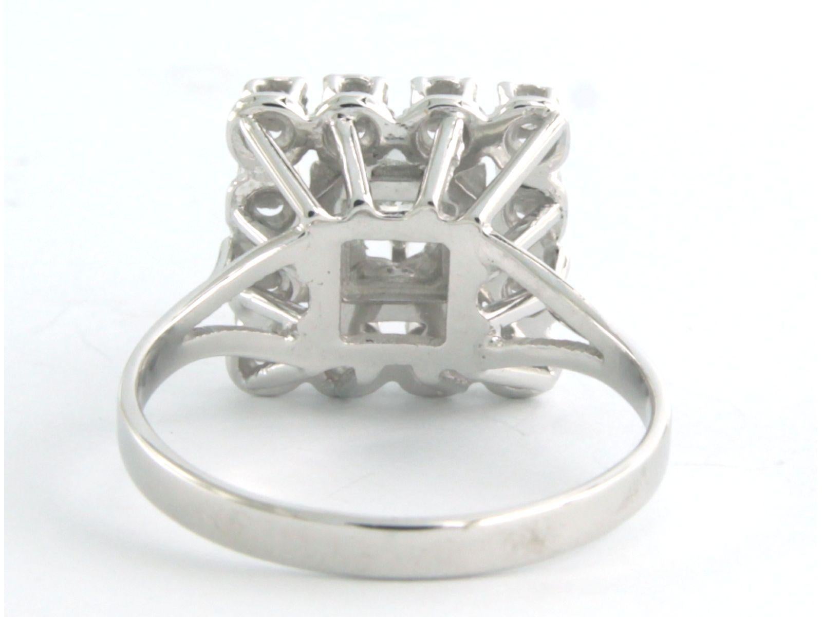 Women's Ring with single cut diamonds up to 0.17ct 5.0 grams 18k white gold For Sale