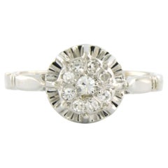 Ring mit Diamanten im Einfachschliff bis zu 0,24 Karat, 18-karätiges Gold, 3,0 Gramm