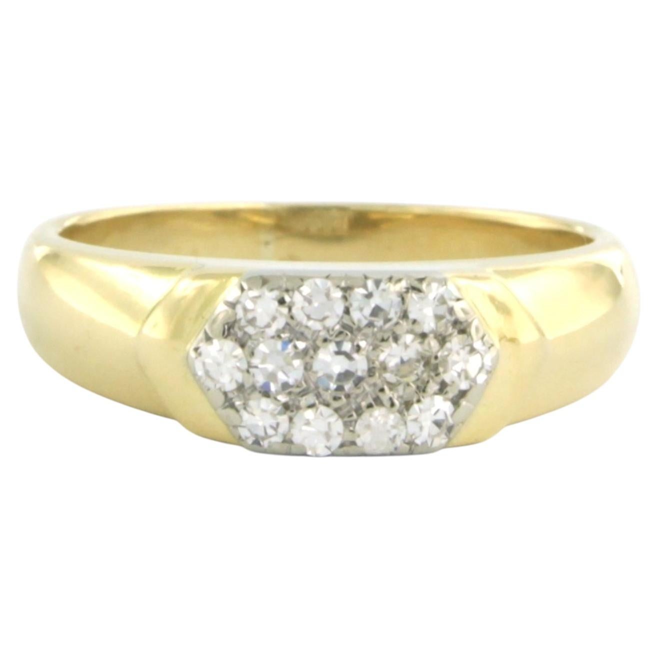 Ring mit Diamanten im Einzelschliff bis zu 0,25ct 18k Gold 4,2 Gramm