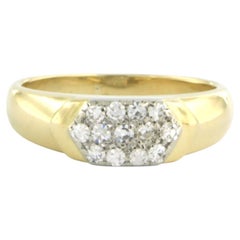 Ring with single cut diamonds up to 0.25ct 18k gold 4.2 grams