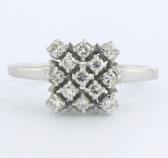 Ring with single cut diamonds up to 0.30ct 18k gold 4.5 grams