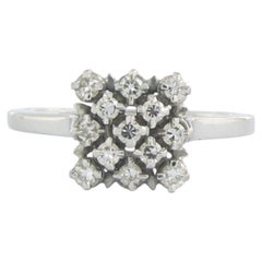 Ring with single cut diamonds up to 0.30ct 18k gold 4.5 grams