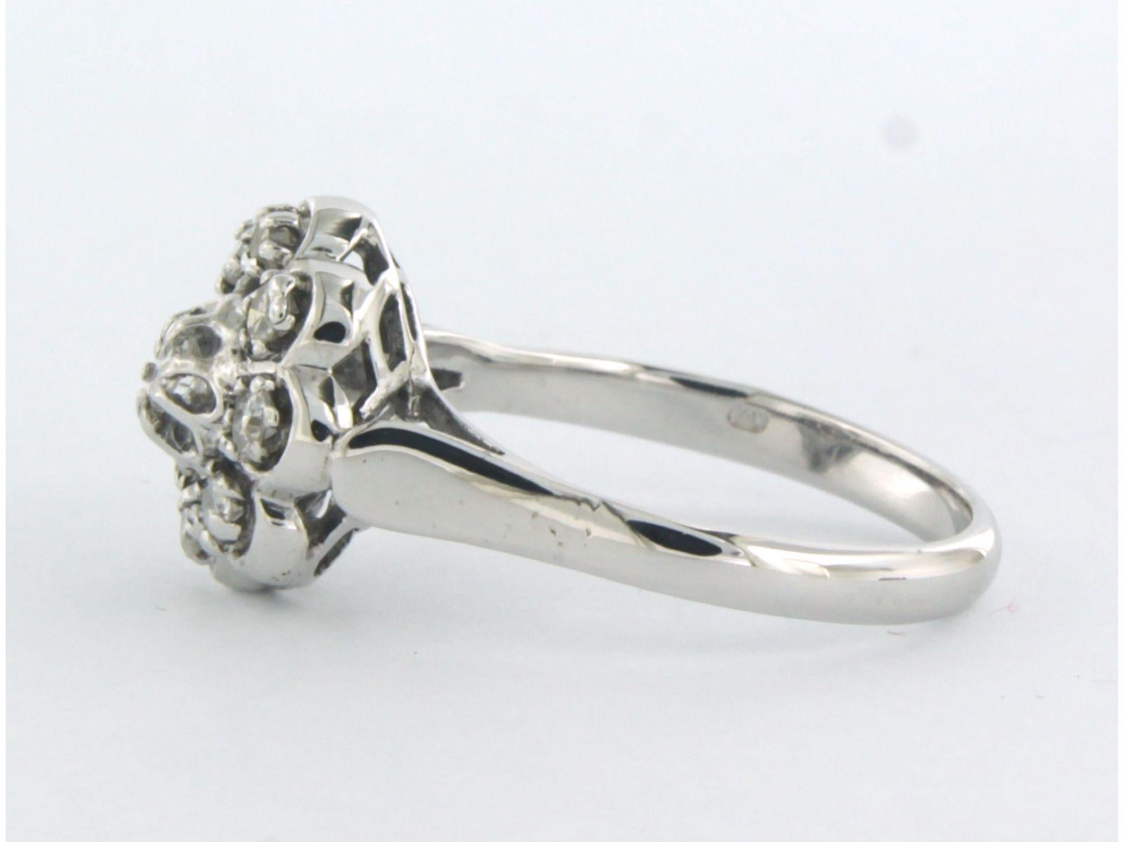 Ring mit Diamanten im Einzelschliff bis zu 0,35 Karat 18k Weißgold 3.4 Gramm im Zustand „Hervorragend“ im Angebot in The Hague, ZH