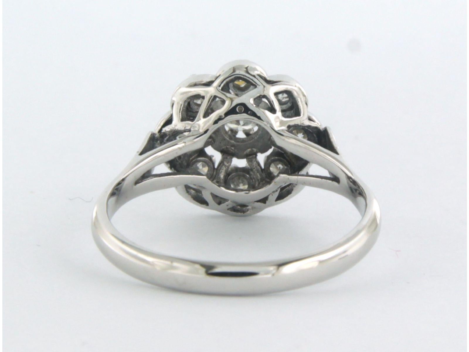 Ring mit Diamanten im Einzelschliff bis zu 0,35 Karat 18k Weißgold 3.4 Gramm Damen im Angebot