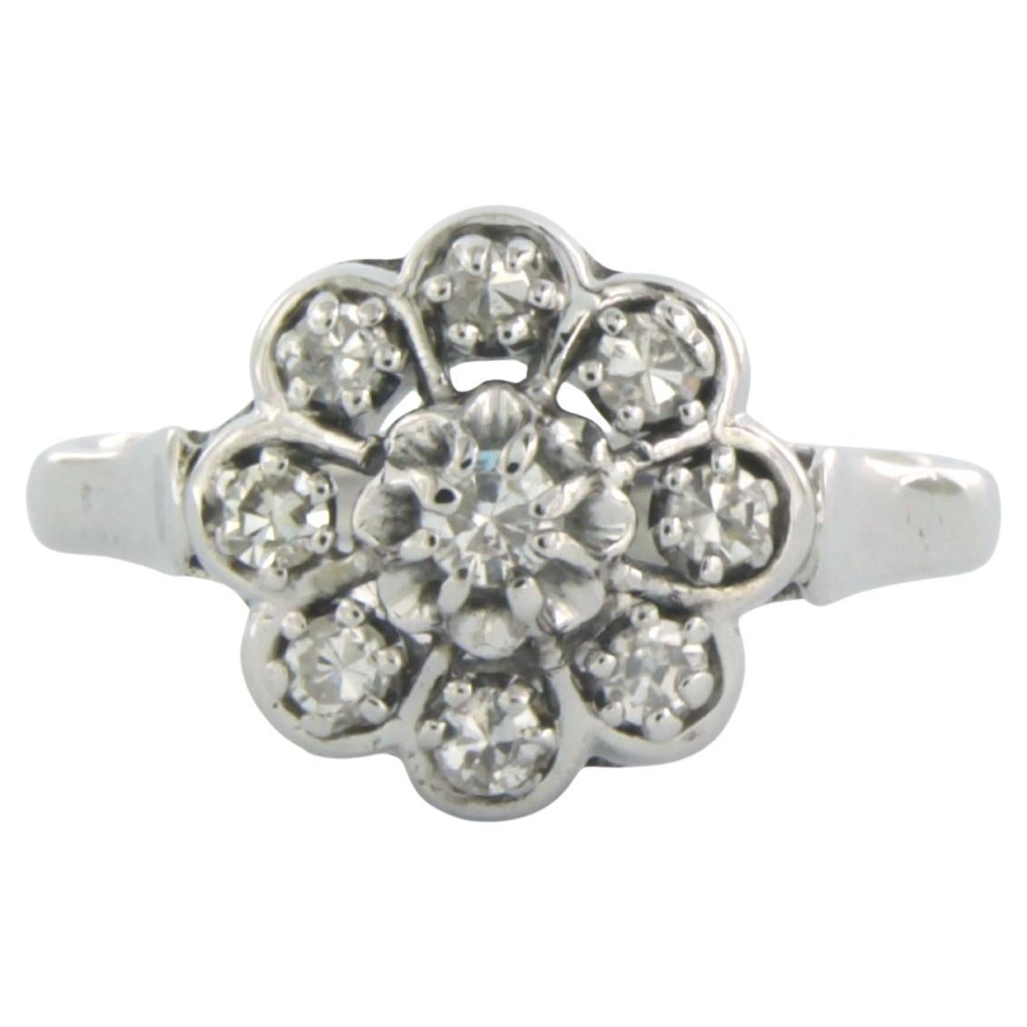 Ring mit Diamanten im Einzelschliff bis zu 0,35 Karat 18k Weißgold 3.4 Gramm