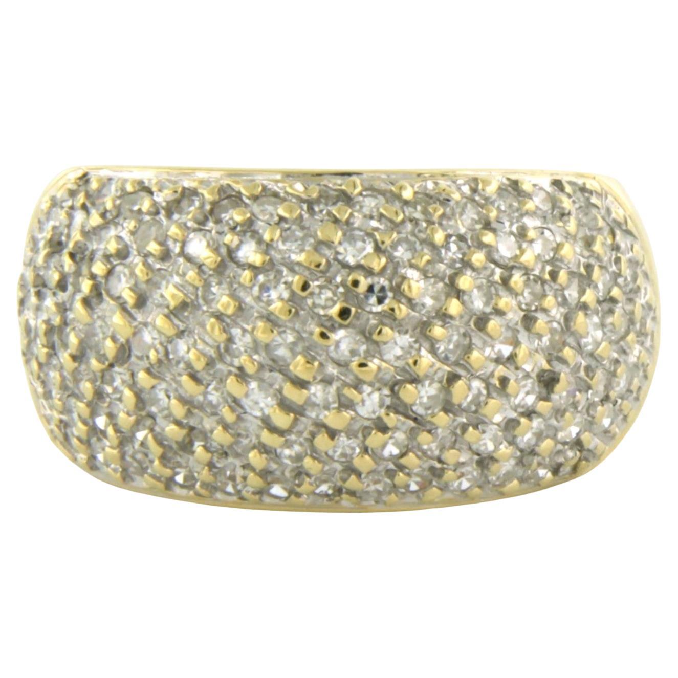 Ring with single cut diamonds up to 0.70ct 18k gold 6.6 grams For Sale