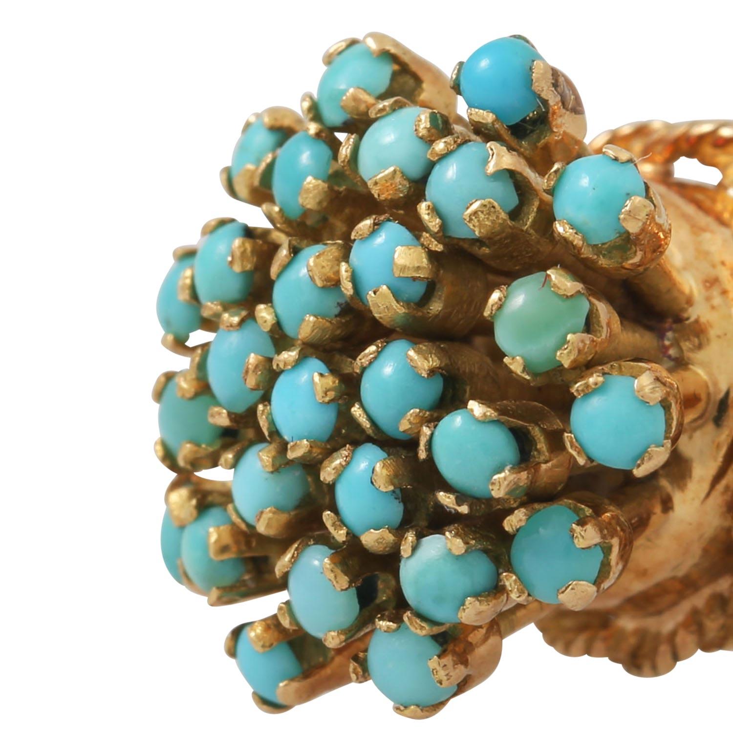 Women's Ring with Small Turquoise For Sale