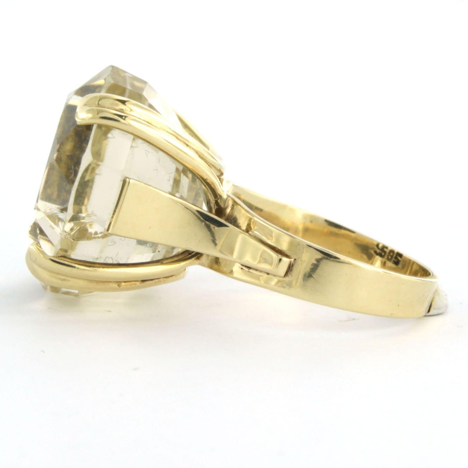 Ring mit Rauchtopas 14k Gelbgold (Brillantschliff) im Angebot