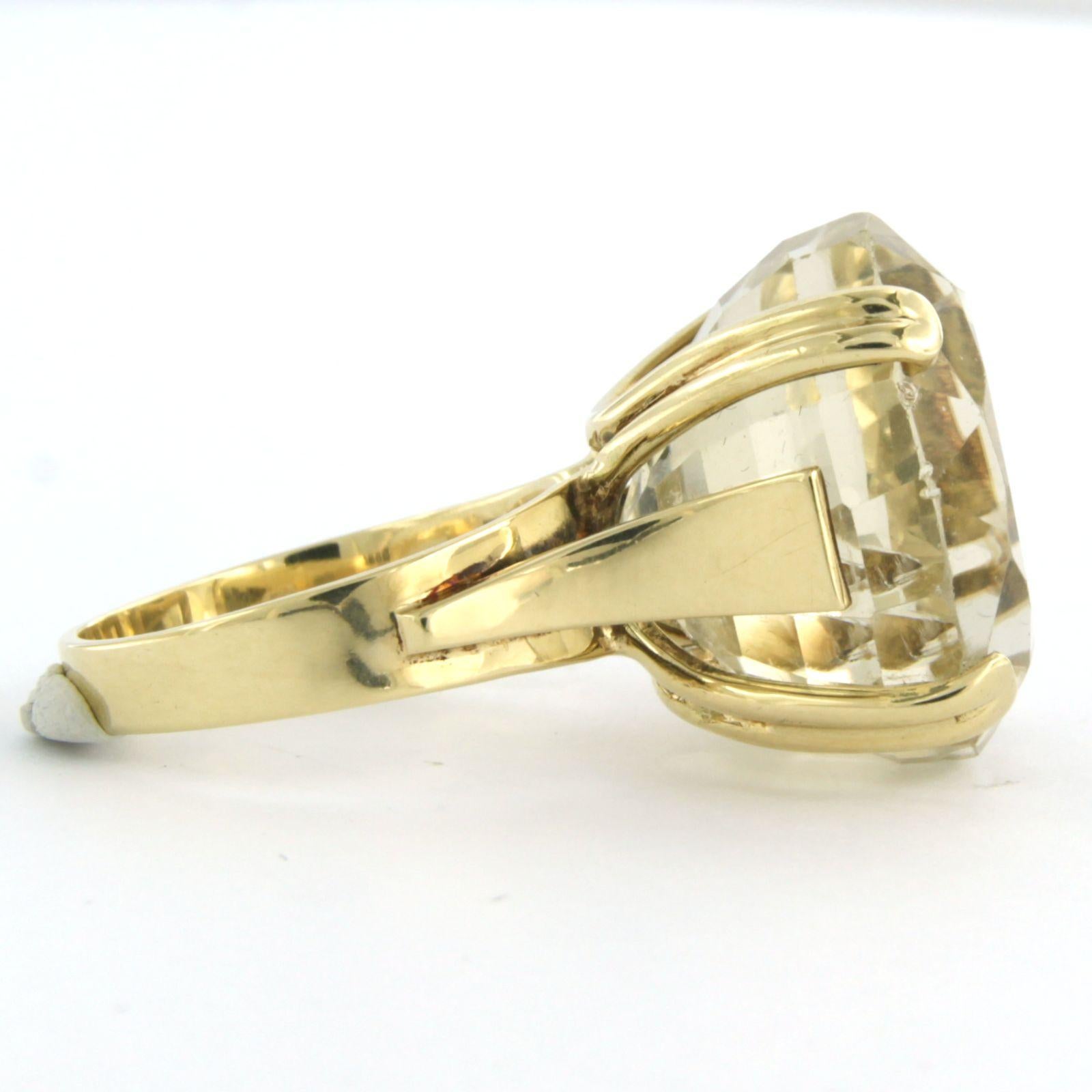 Ring with smokey topaz 14k yellow gold In Good Condition For Sale In The Hague, ZH
