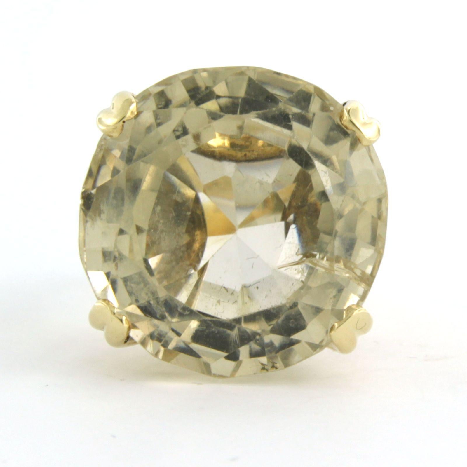 Ring with smokey topaz 14k yellow gold For Sale 1