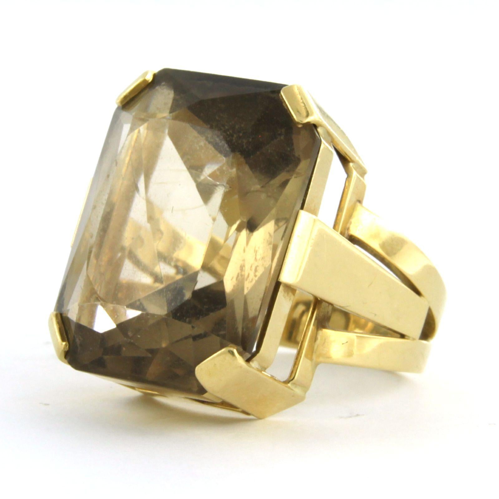 Bague avec topaze fumée jusqu'à 21.00ct 14.4 grammes Or jaune 18k en vente 1