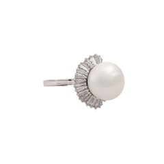 Ring with South Sea Pearl and Diamonds