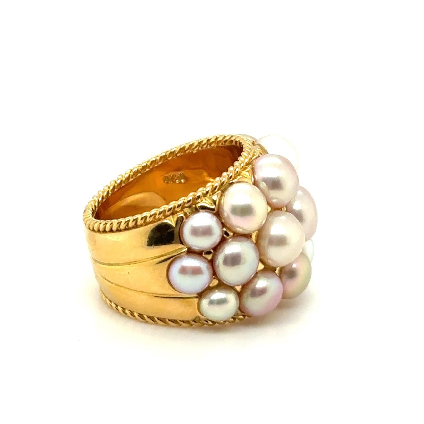 Ring with South Sea Pearls in 18 Karat Yellow Gold by Péclard For Sale 9