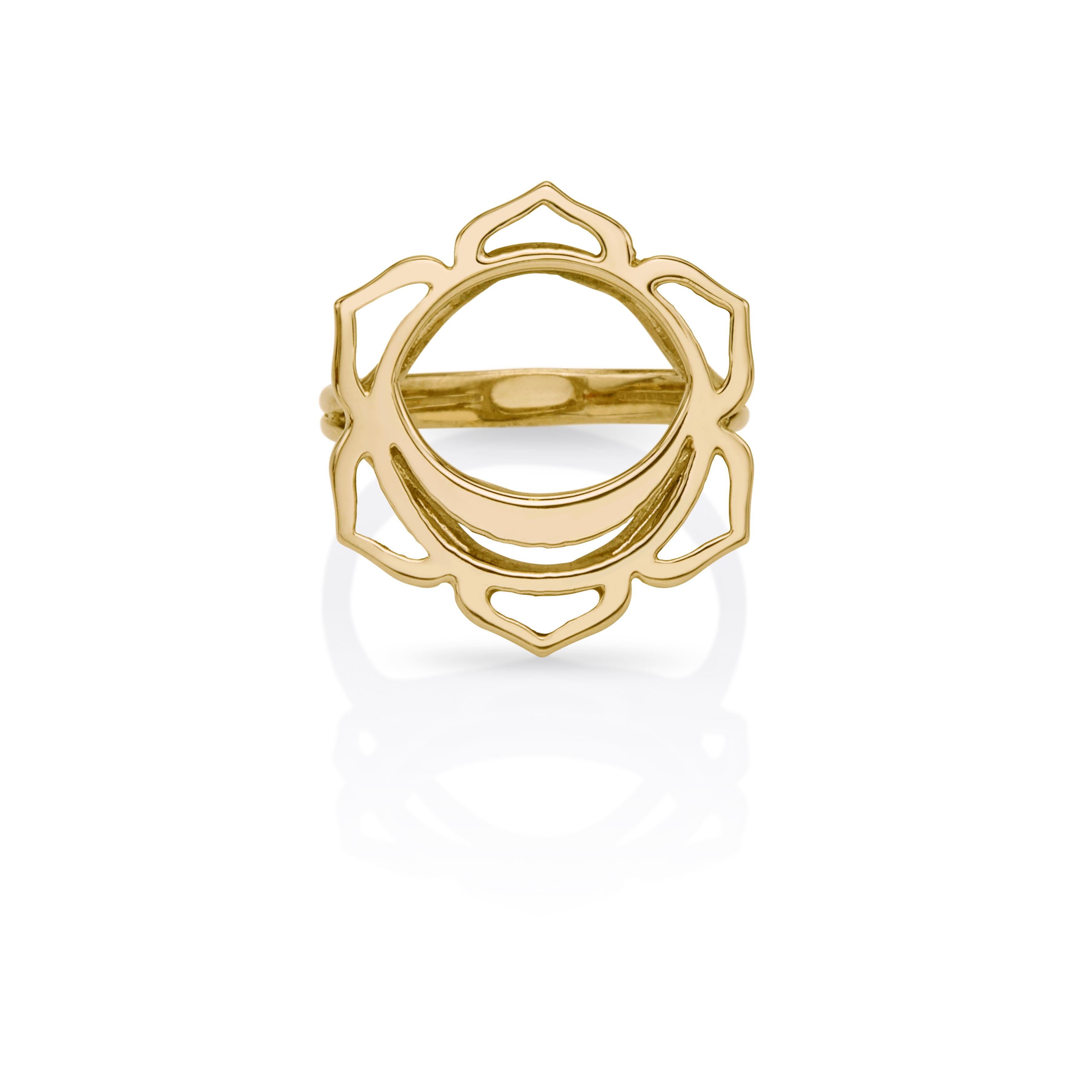 For Sale:  Handcrafted Yoga Ring with the Svadhisthana Sex Sacral Chakra in 14Kt Gold 8