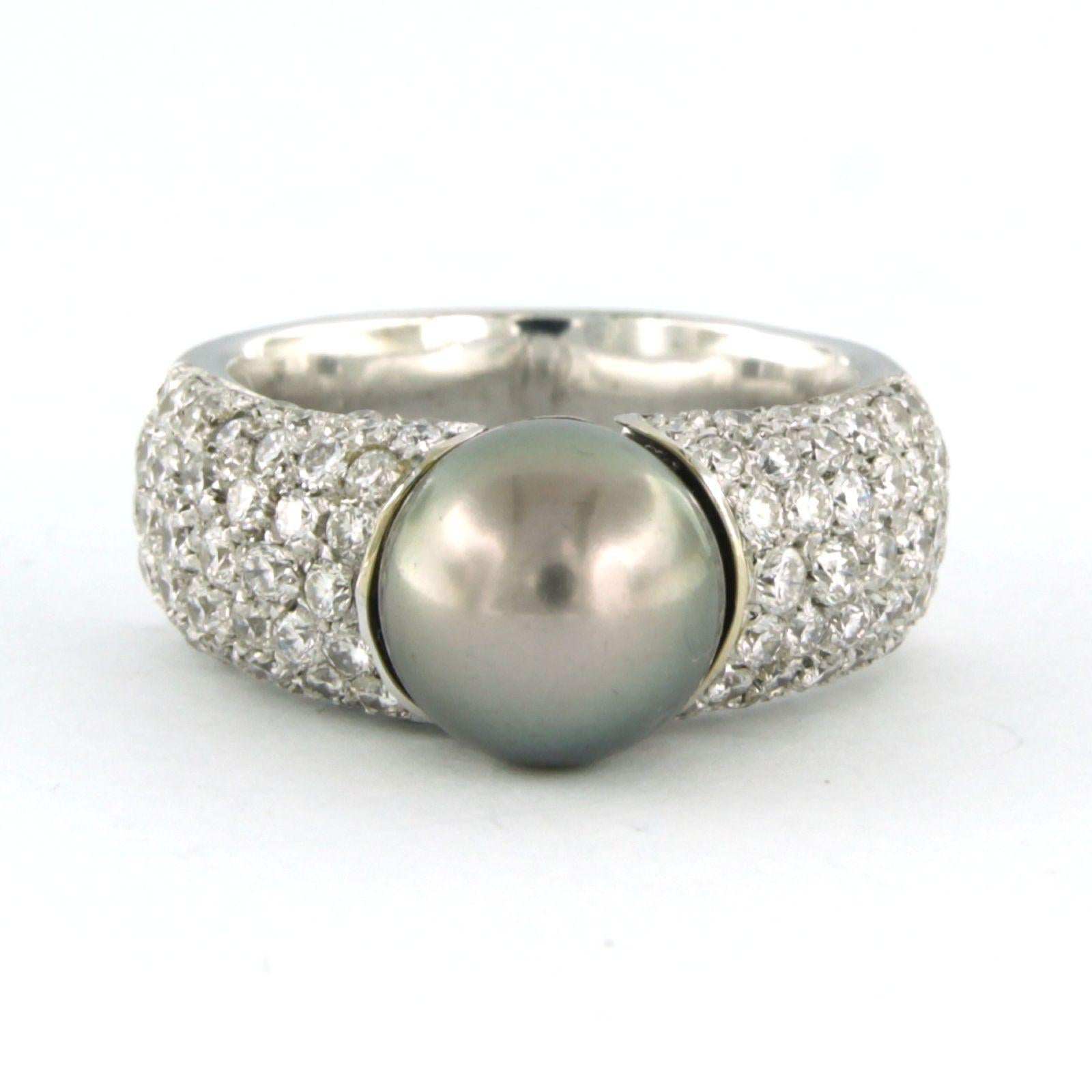 Ring mit Tahiti-Perle und Diamant im Brillantschliff bis 2,00ct 15,1 Gramm 18k Gold im Angebot 3