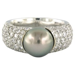 Ring mit Tahiti-Perle und Diamant im Brillantschliff bis 2,00ct 15,1 Gramm 18k Gold