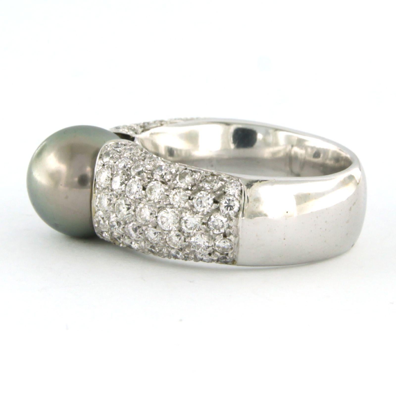 Ring mit Tahiti-Perle und Diamanten bis zu 2,00ct 18k Weißgold im Angebot 1