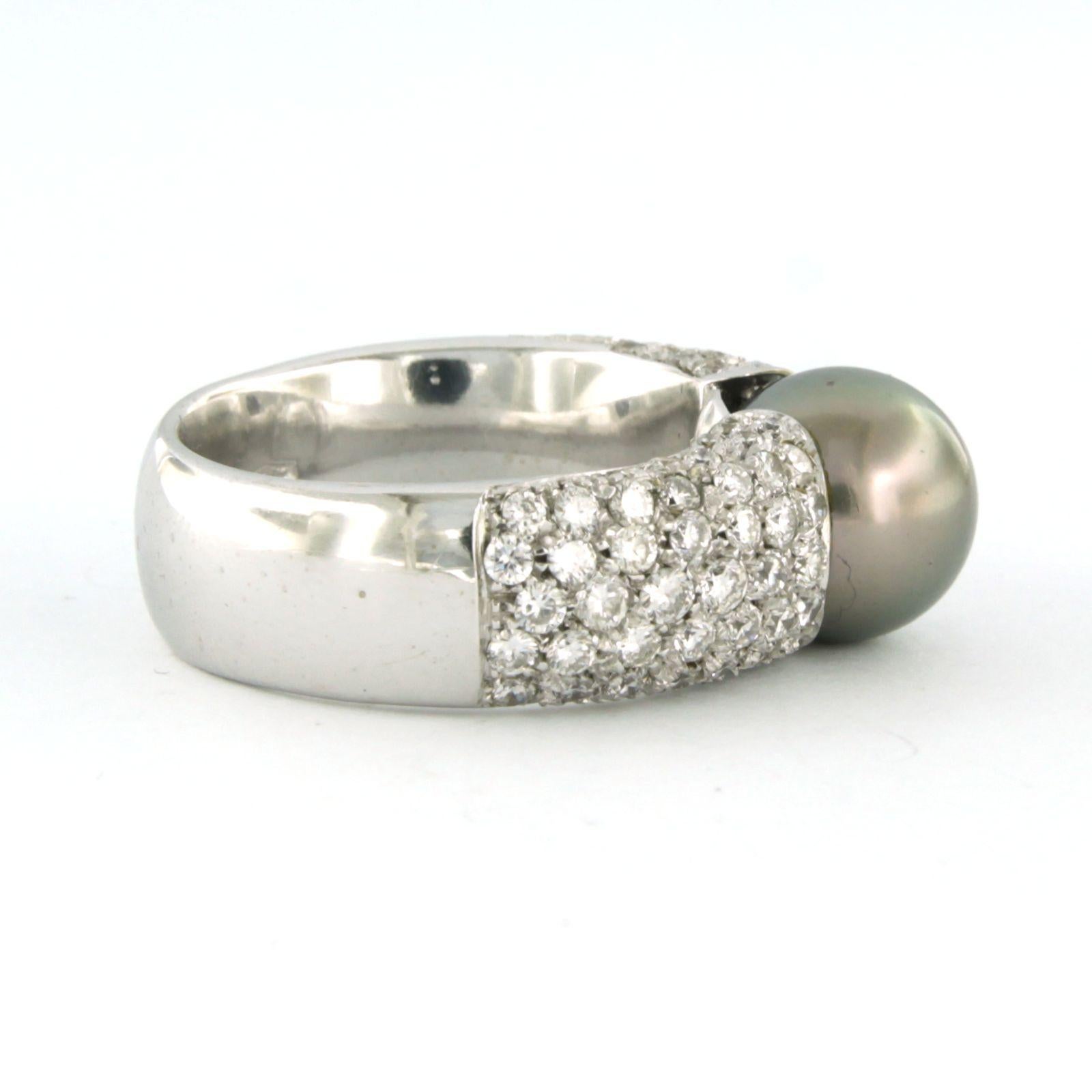 Ring mit Tahiti-Perle und Diamanten bis zu 2,00ct 18k Weißgold im Angebot 2
