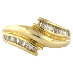 Ring with tapered cut diamonds up to 0.25ct 18k yellow gold 7.9 grams