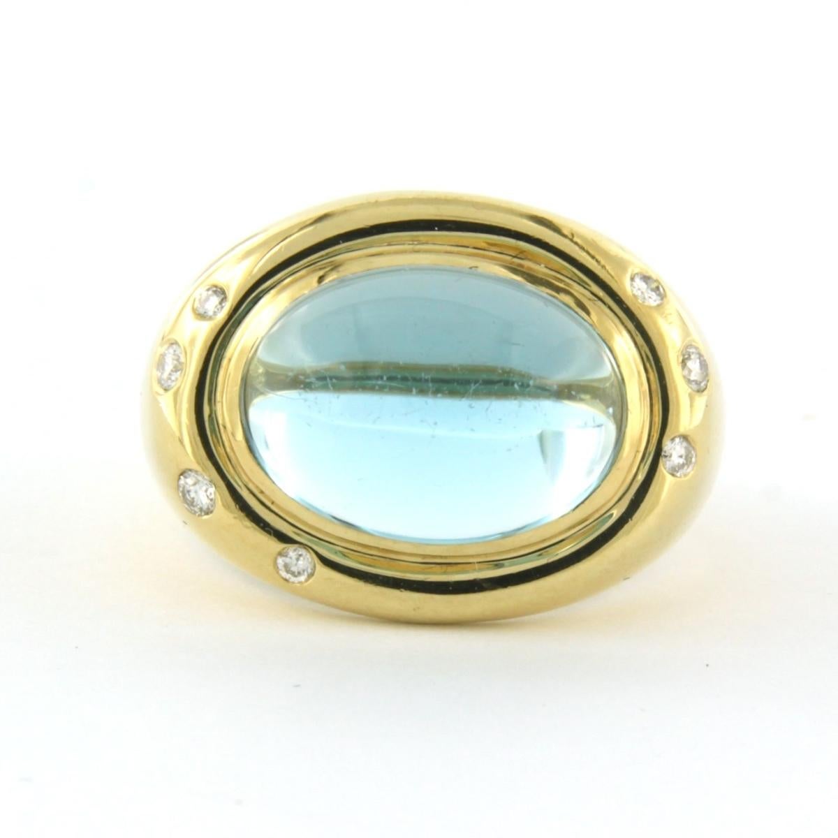 Ring mit Topas und Diamanten im Brillantschliff bis zu 0,15ct 18k Gold 10,0 Gramm im Angebot