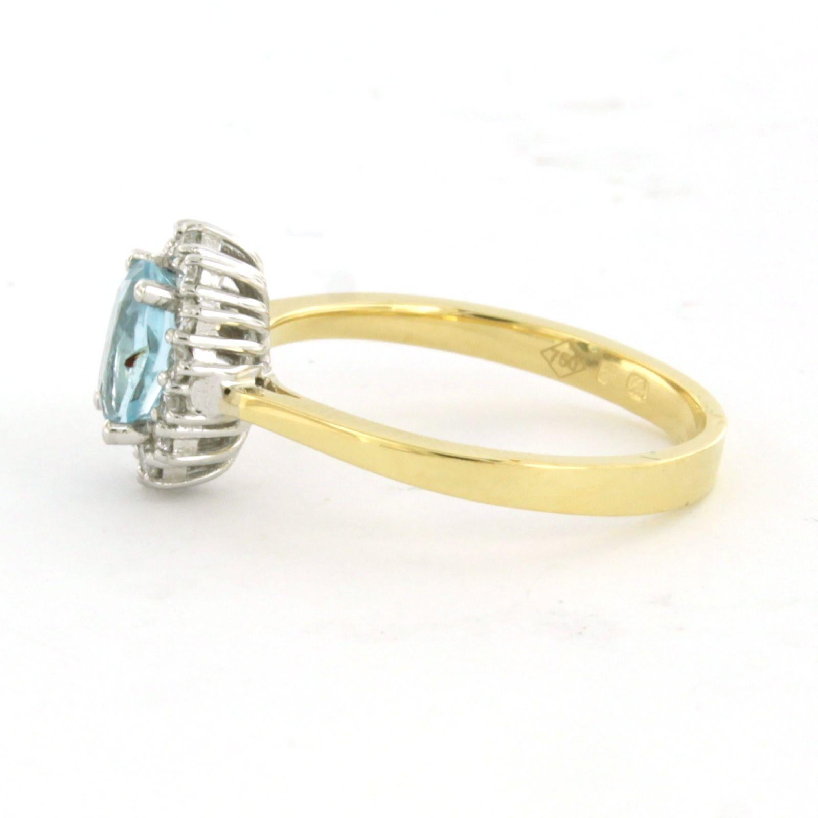 Ring with topaz and brilliant cut diamonds up to 0.26ct 3.5 grams 18k gold (Moderne) im Angebot
