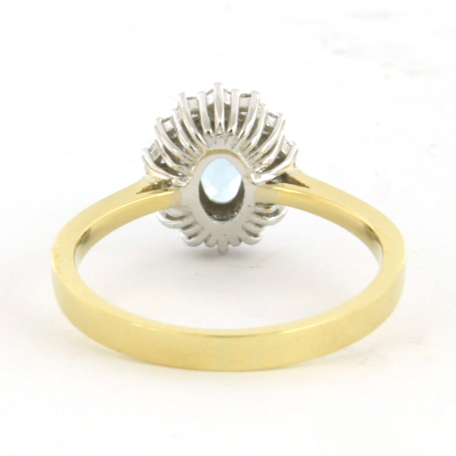 Ring with topaz and brilliant cut diamonds up to 0.26ct 3.5 grams 18k gold (Brillantschliff) im Angebot