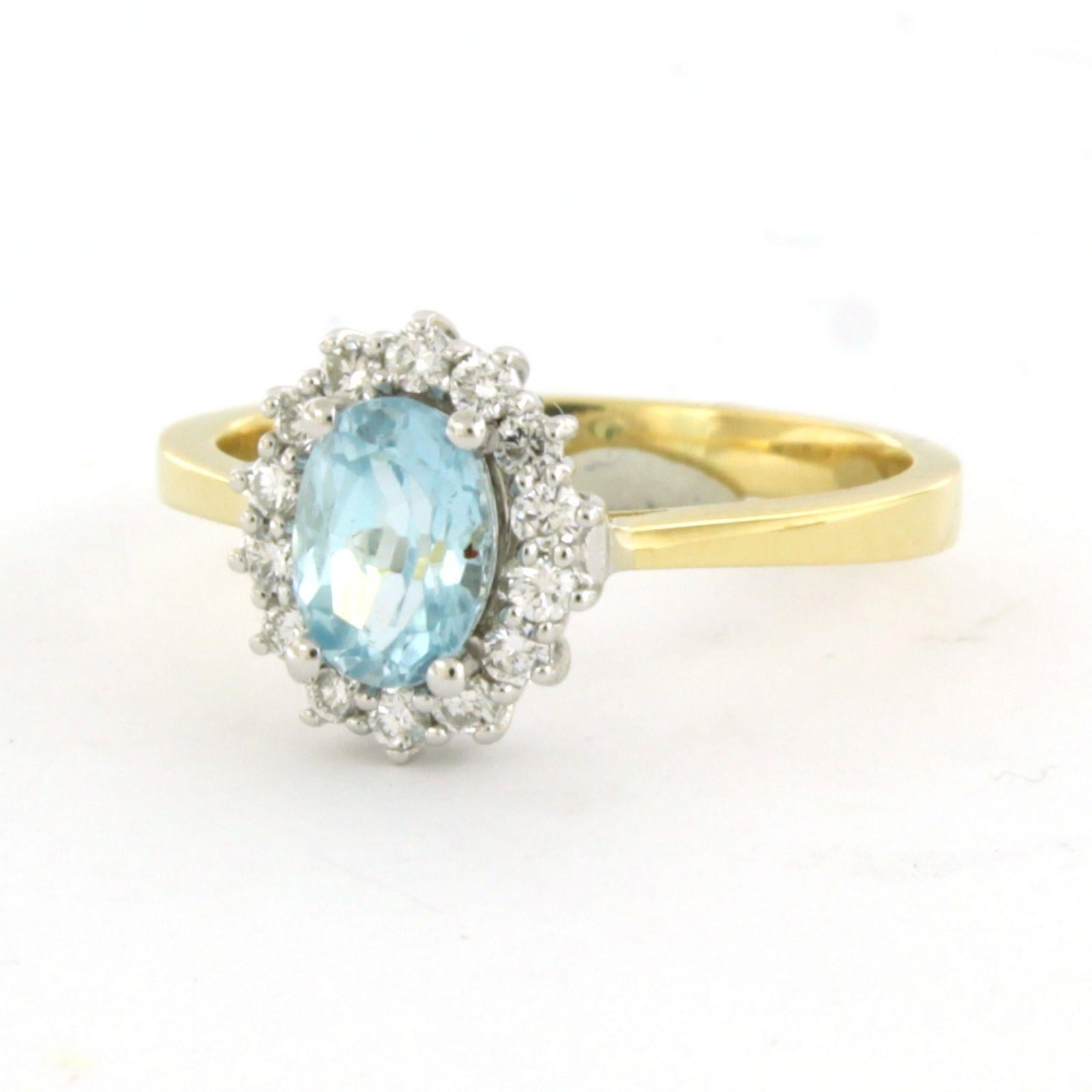 Ring with topaz and brilliant cut diamonds up to 0.26ct 3.5 grams 18k gold im Zustand „Neu“ im Angebot in The Hague, ZH