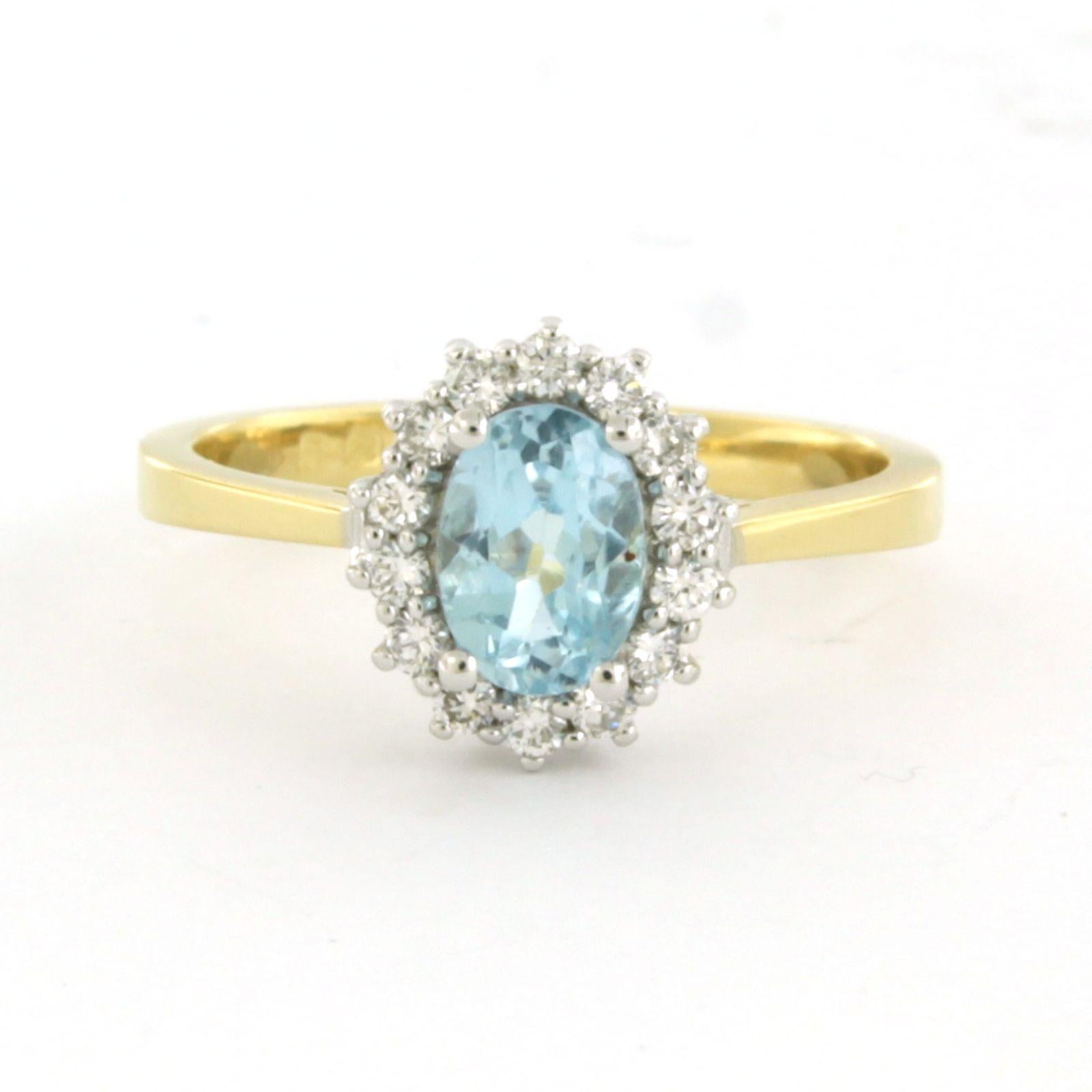 Ring with topaz and brilliant cut diamonds up to 0.26ct 3.5 grams 18k gold im Angebot 1