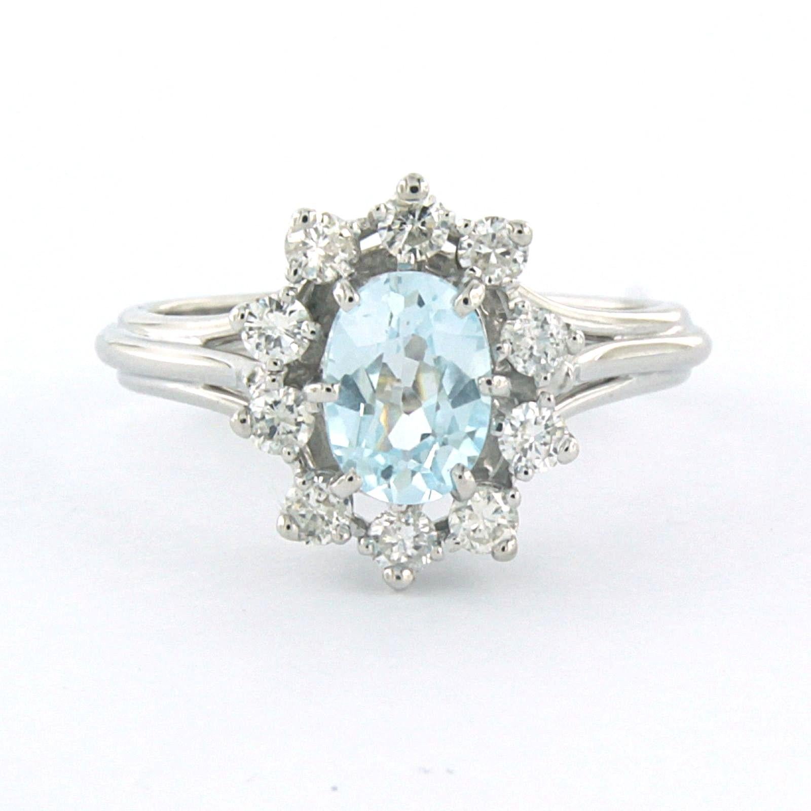 Bague en or blanc 18k sertie de topaze et de diamants taille brillant jusqu'à 0,40 ct - F/G - VS/SI - taille de bague US 5,75 - EU 16,25 (51)

Description détaillée :

Le haut de l'anneau est ovale, mesure 1,7 cm sur 1,2 cm de large et 8,6 mm de