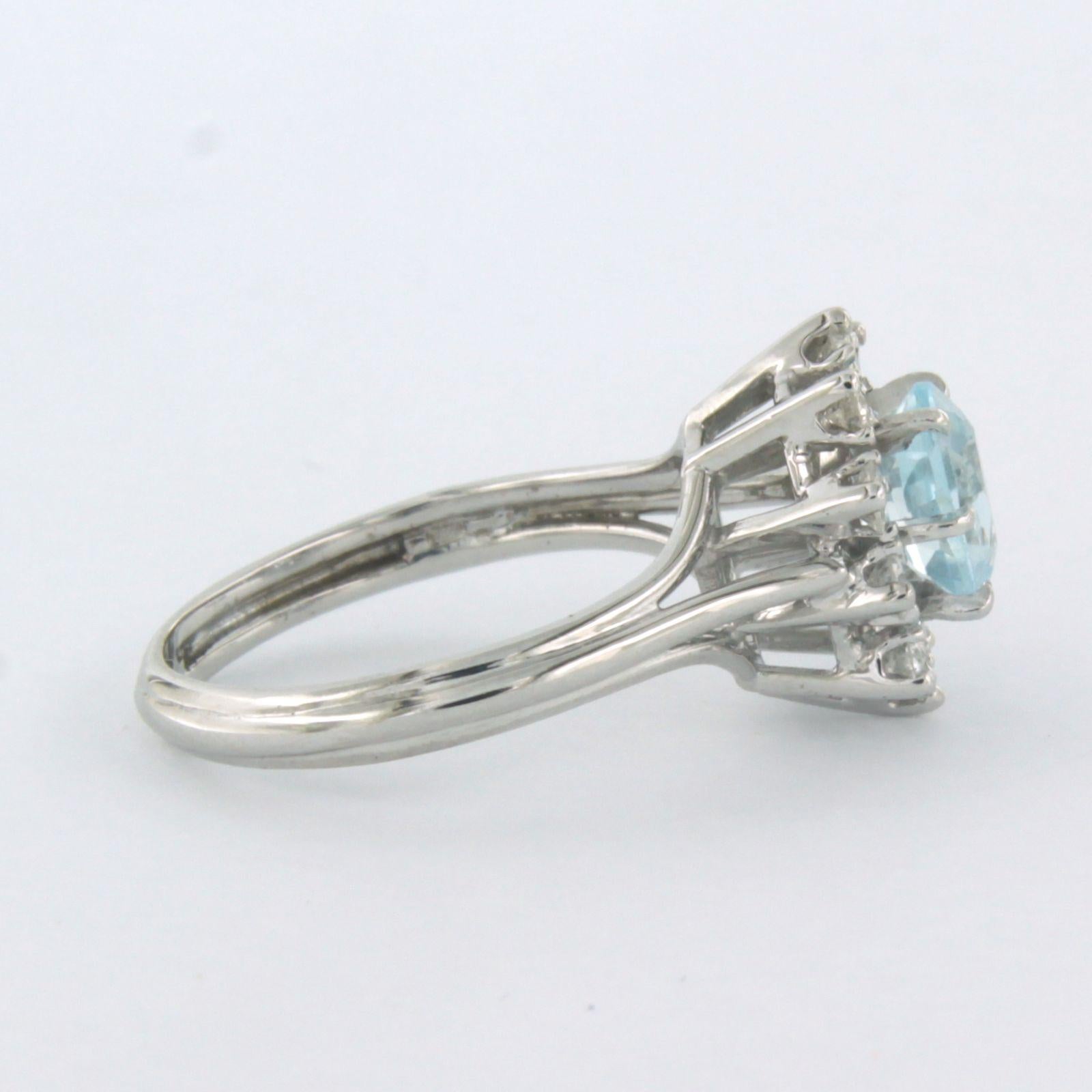 Moderne Bague avec topaze et diamants taille brillant jusqu'à 0,40ct Or 18k 4,0 grammes en vente