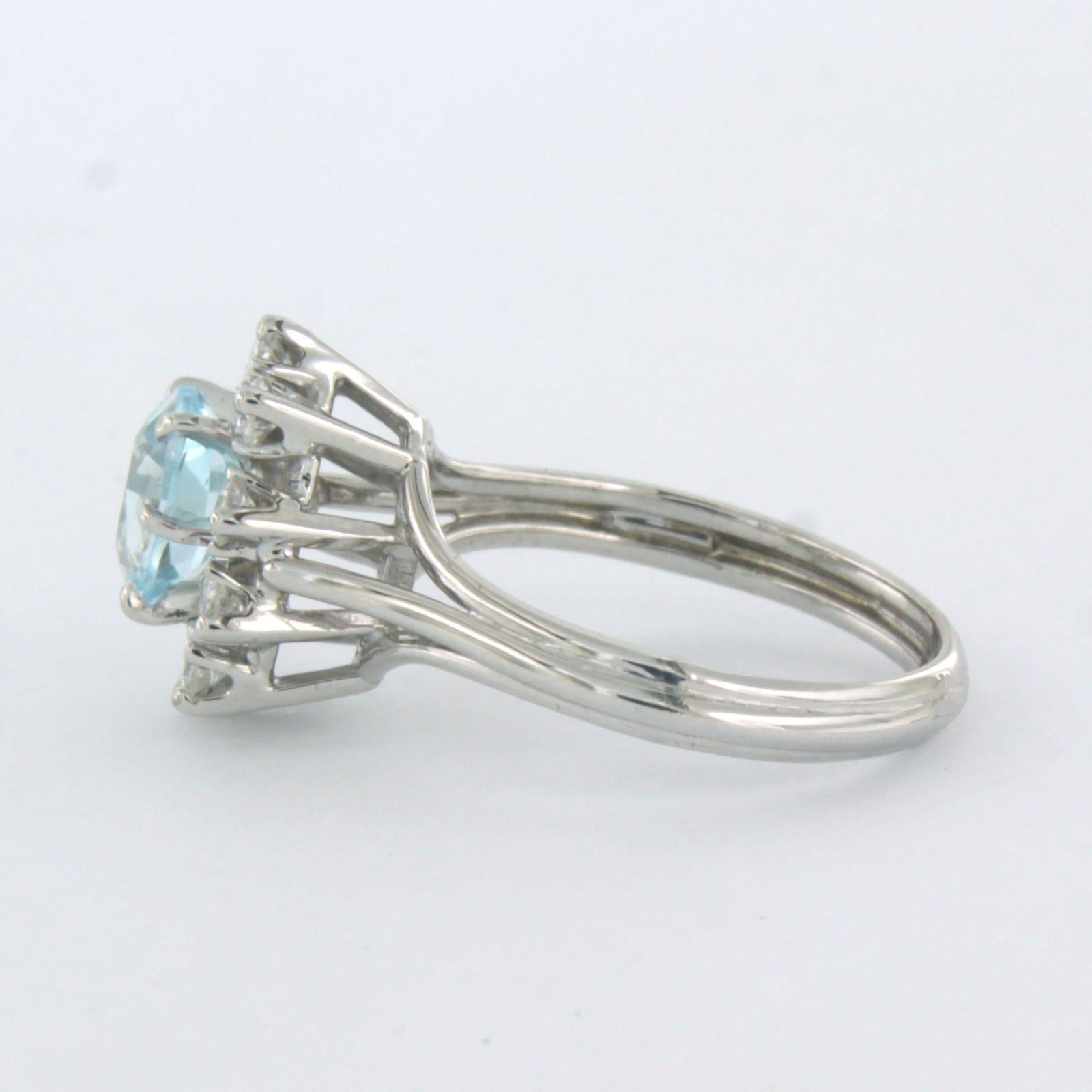 Taille brillant Bague avec topaze et diamants taille brillant jusqu'à 0,40ct Or 18k 4,0 grammes en vente