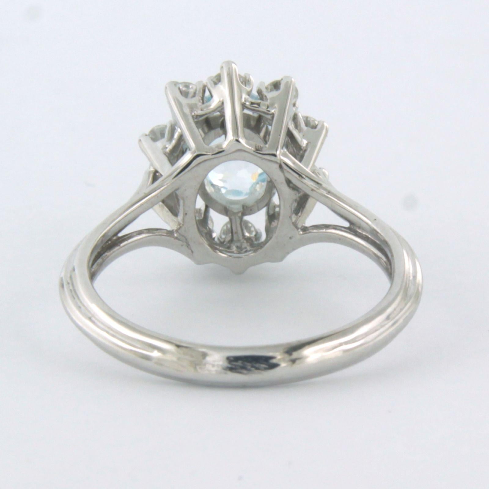 Bague avec topaze et diamants taille brillant jusqu'à 0,40ct Or 18k 4,0 grammes Excellent état - En vente à The Hague, ZH