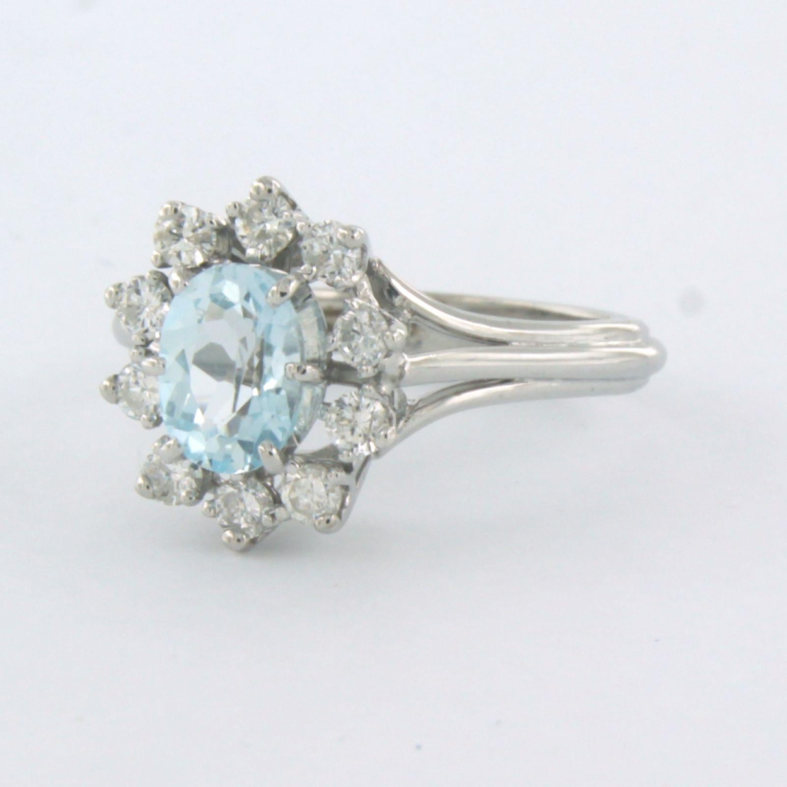 Bague avec topaze et diamants taille brillant jusqu'à 0,40ct Or 18k 4,0 grammes Pour femmes en vente