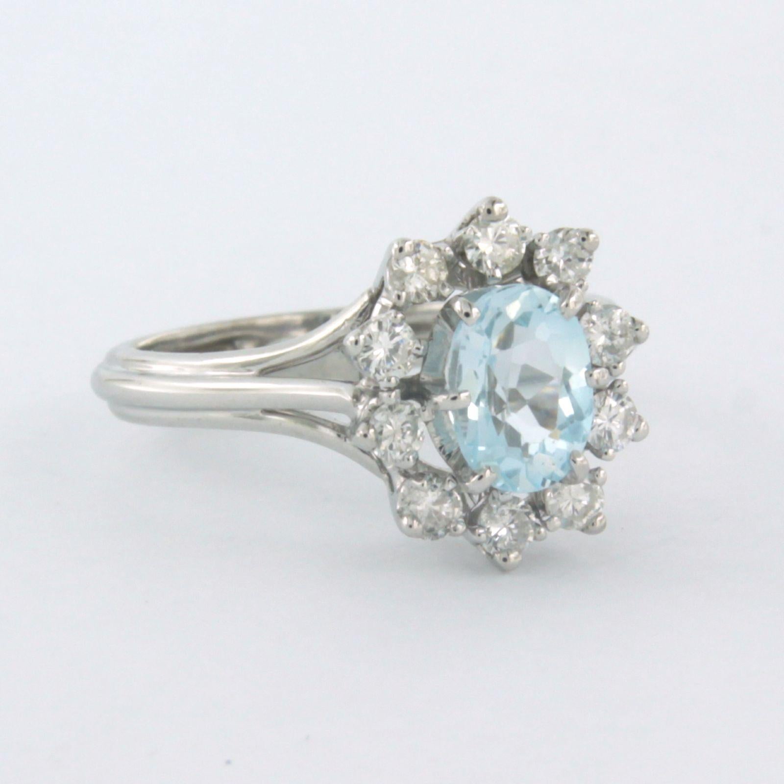 Bague avec topaze et diamants taille brillant jusqu'à 0,40ct Or 18k 4,0 grammes en vente 1