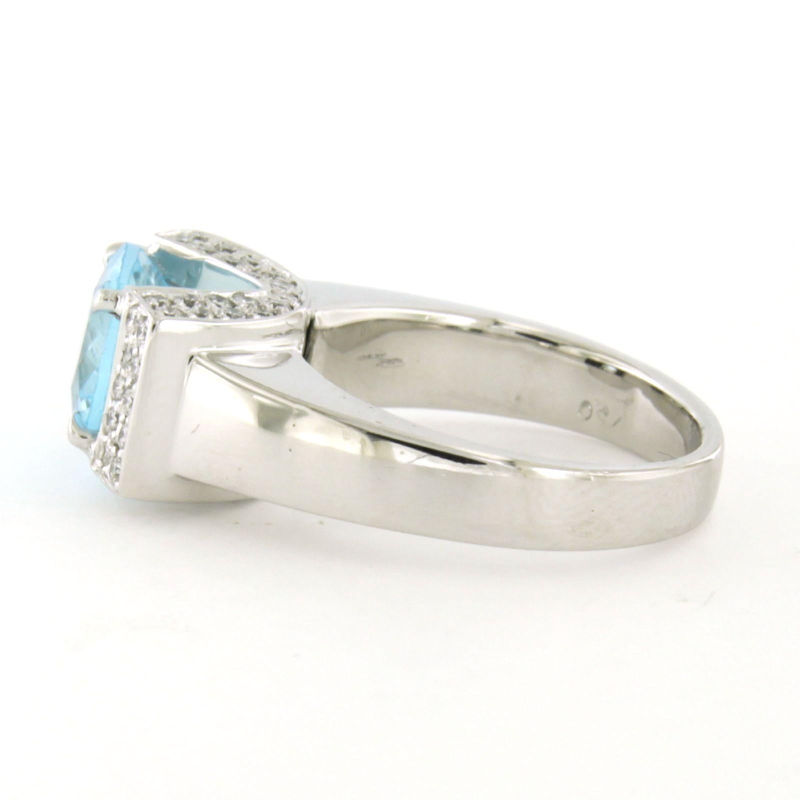 Anillo con topacio y diamantes talla brillante de hasta 0,60 ct Oro de 14k 11,0 gramos Corte brillante en venta